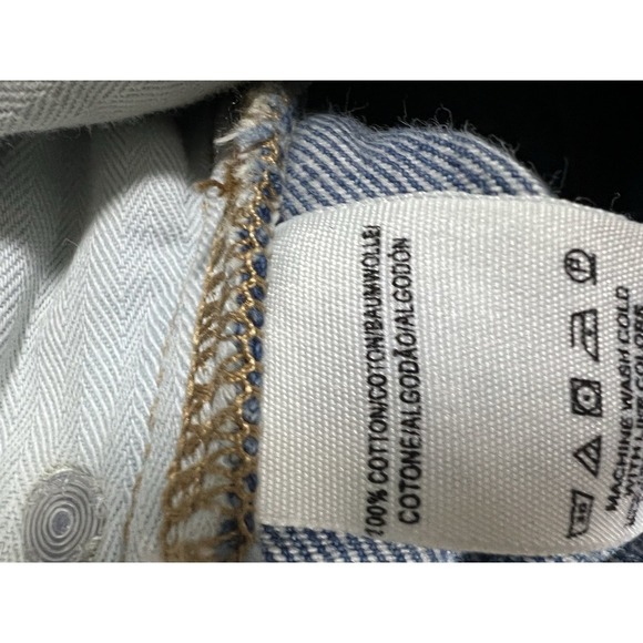 We‎ The Free Denim Shorts Patchwork Distressed Frayed Hem Casual EUC Size 24 - Picture 6 of 9